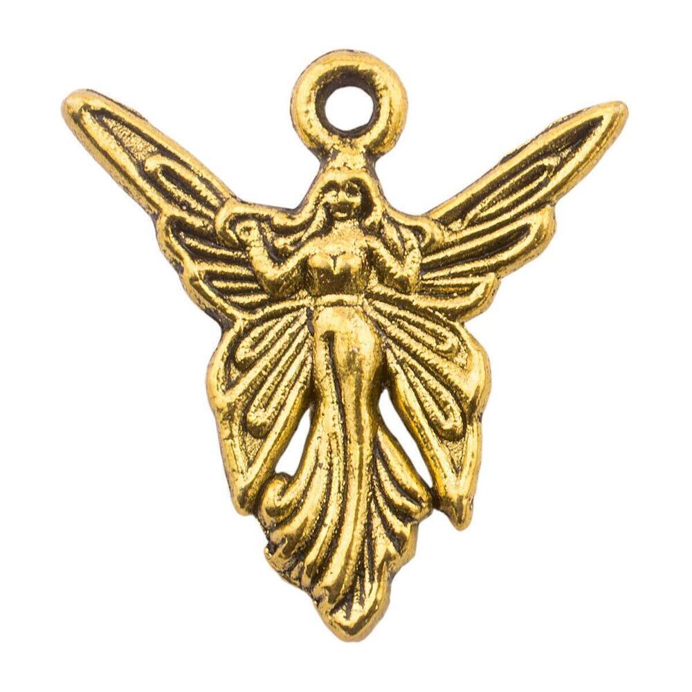 5741 Summer-Ray 100pcs Antique Gold Fairy with Wings Charm Jewelry Making